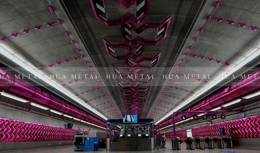 Nano Spraying Colored Stainless Steel Sculpture in Changchun subway-1
